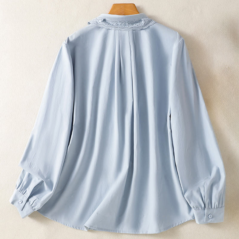 Pure Cotton Stand-Collar Long Sleeve Meditation Shirt