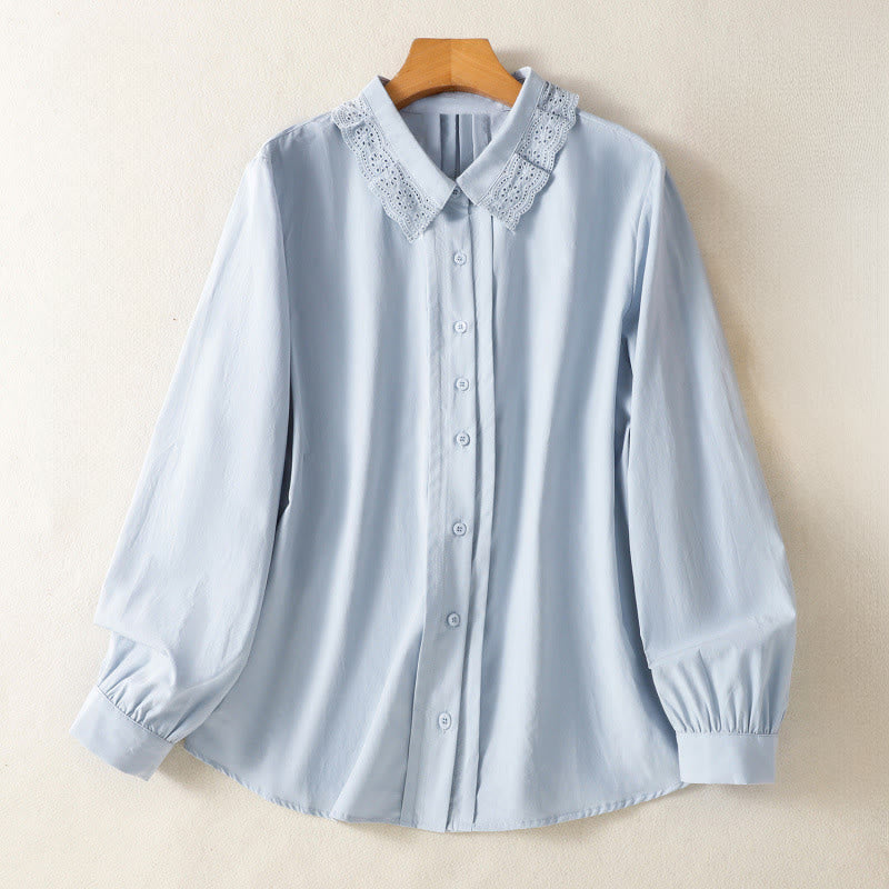 Pure Cotton Stand-Collar Long Sleeve Meditation Shirt