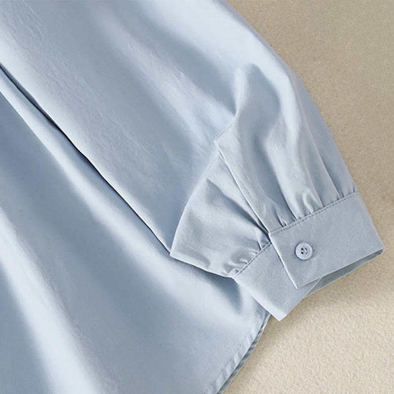 Pure Cotton Stand-Collar Long Sleeve Meditation Shirt