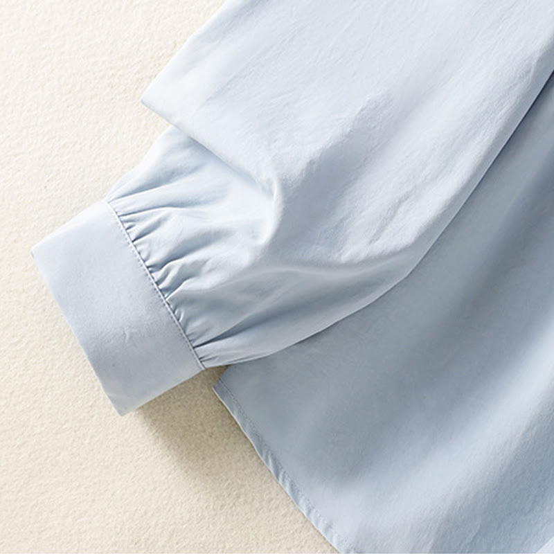 Pure Cotton Stand-Collar Long Sleeve Meditation Shirt