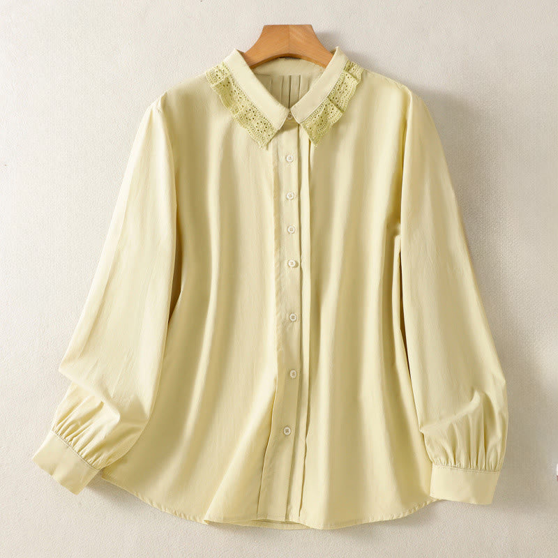 Pure Cotton Stand-Collar Long Sleeve Meditation Shirt