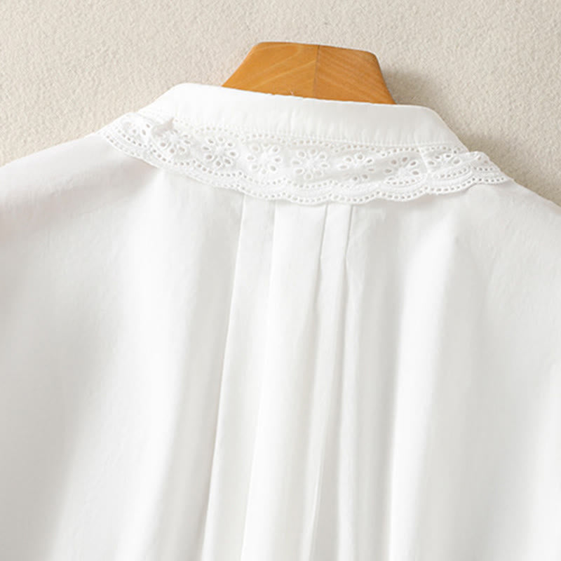 Pure Cotton Stand-Collar Long Sleeve Meditation Shirt