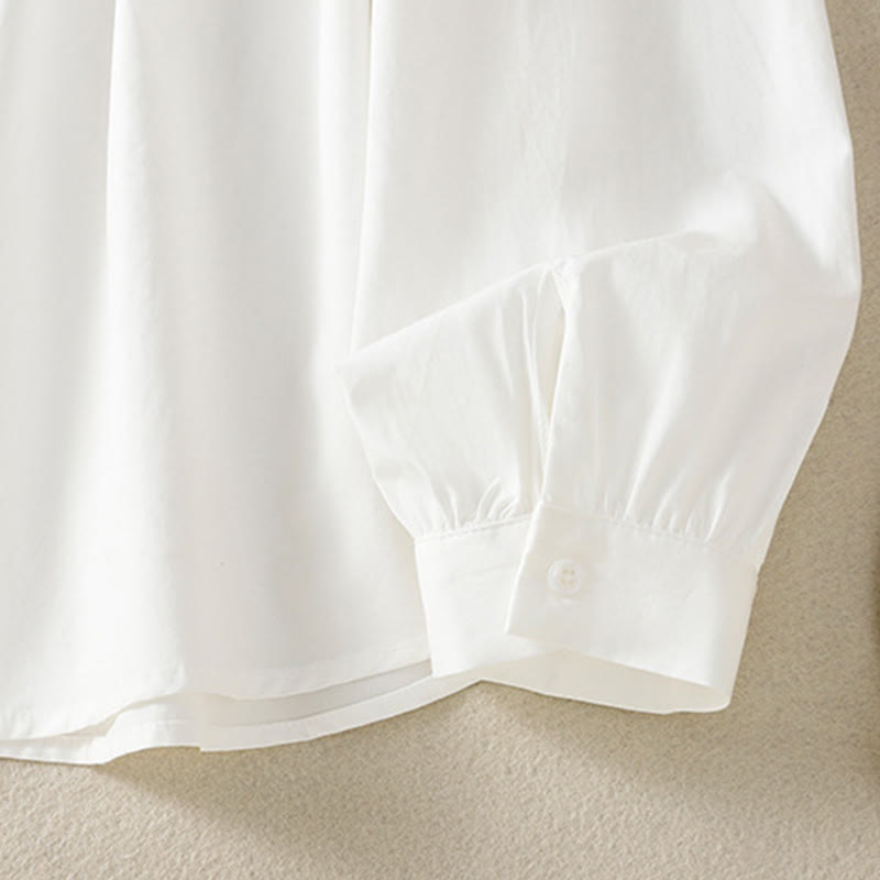 Pure Cotton Stand-Collar Long Sleeve Meditation Shirt