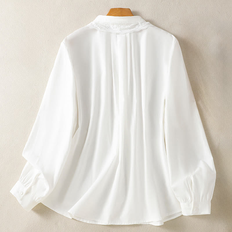 Pure Cotton Stand-Collar Long Sleeve Meditation Shirt