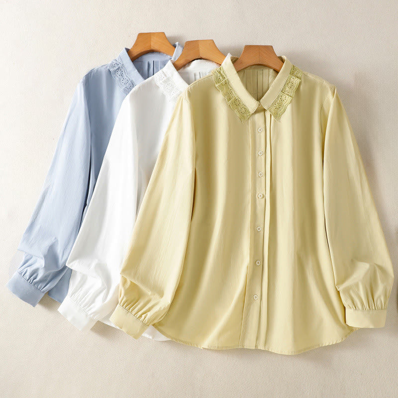 Pure Cotton Stand-Collar Long Sleeve Meditation Shirt