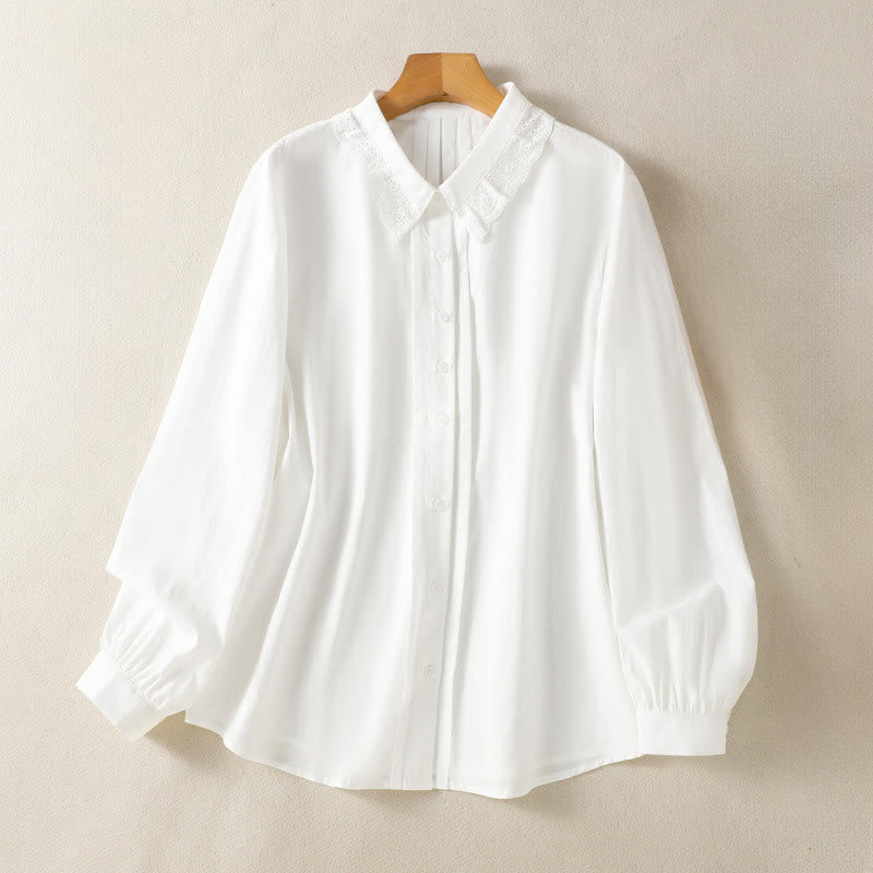 Pure Cotton Stand-Collar Long Sleeve Meditation Shirt