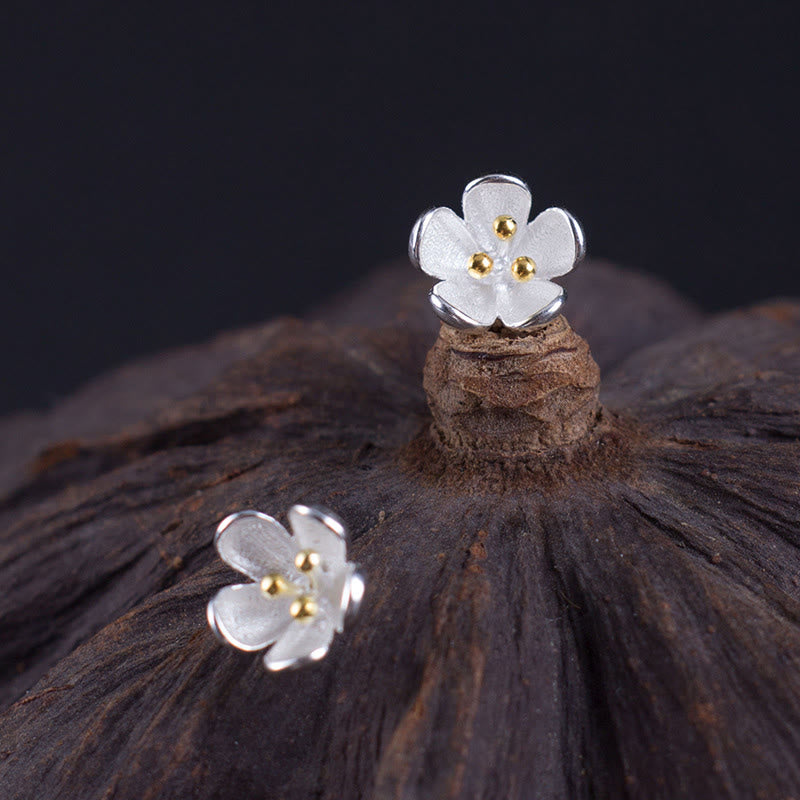 925 Sterling Silver Golden Stamens Earrings with Sterling Silver Posts for Energetic Balance
