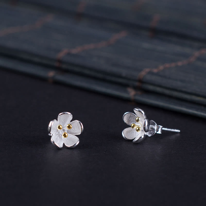 925 Sterling Silver Golden Stamens Earrings with Sterling Silver Posts for Energetic Balance