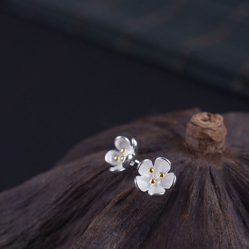 925 Sterling Silver Golden Stamens Earrings with Sterling Silver Posts for Energetic Balance