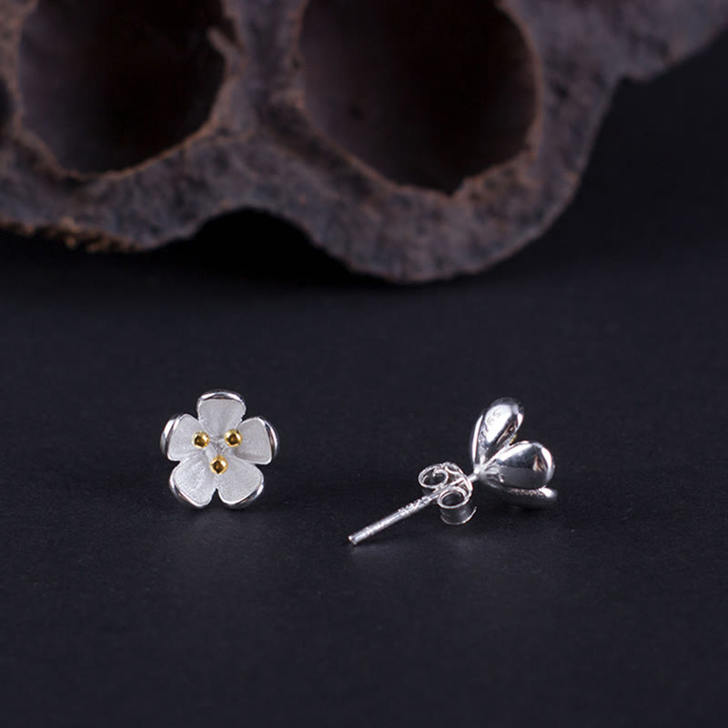 925 Sterling Silver Golden Stamens Earrings with Sterling Silver Posts for Energetic Balance