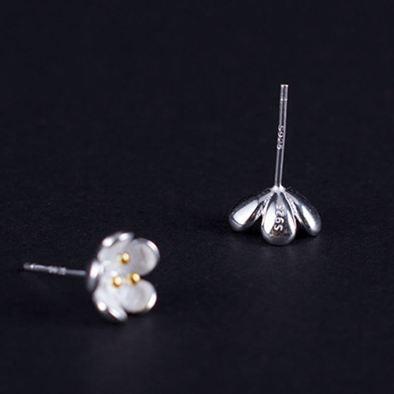 925 Sterling Silver Golden Stamens Earrings with Sterling Silver Posts for Energetic Balance