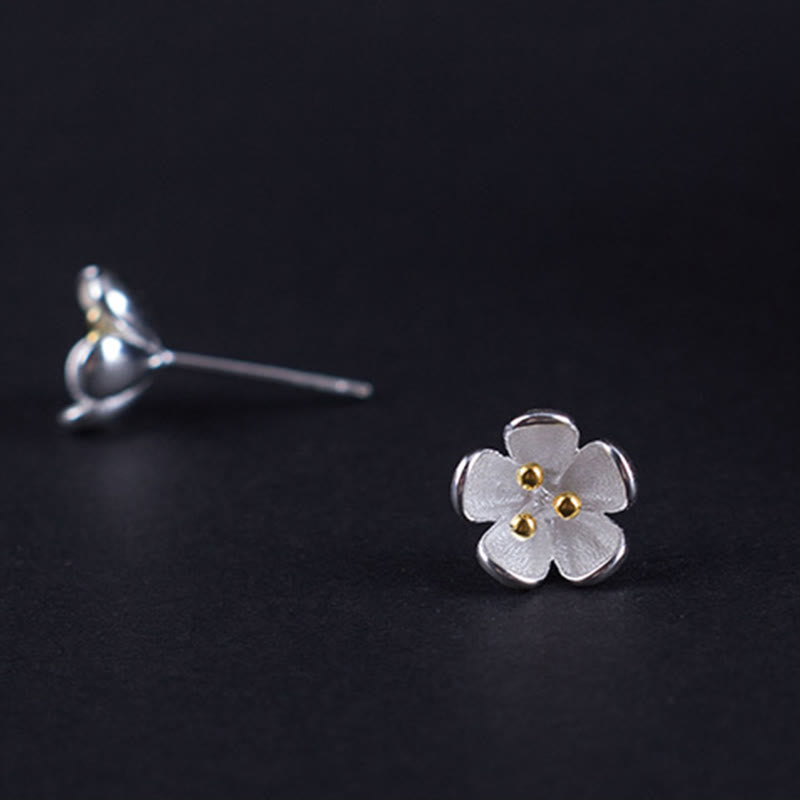925 Sterling Silver Golden Stamens Earrings with Sterling Silver Posts for Energetic Balance