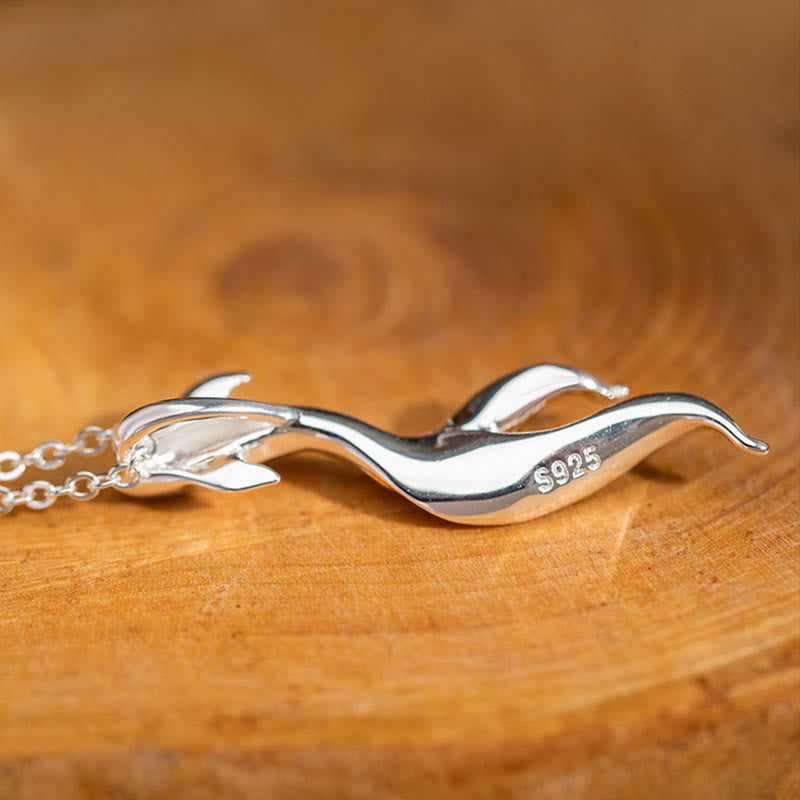 925 Sterling Silver Golden Koi Fish Luck Necklace Pendant