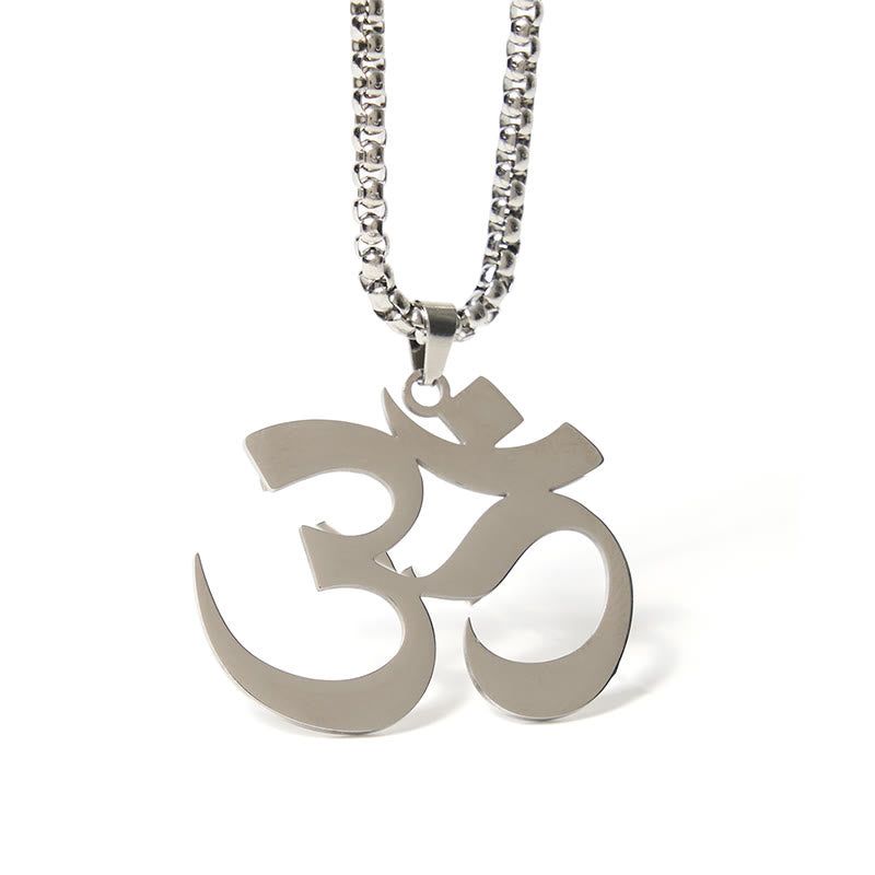 Om Symbol Mantra Stainless Steel Focus Necklace Pendant