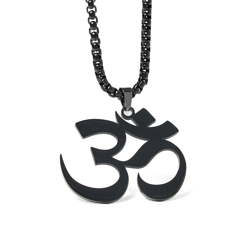 Om Symbol Mantra Stainless Steel Focus Necklace Pendant