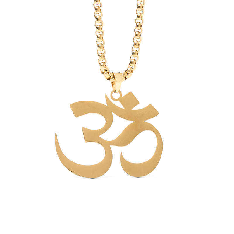 Om Symbol Mantra Stainless Steel Focus Necklace Pendant