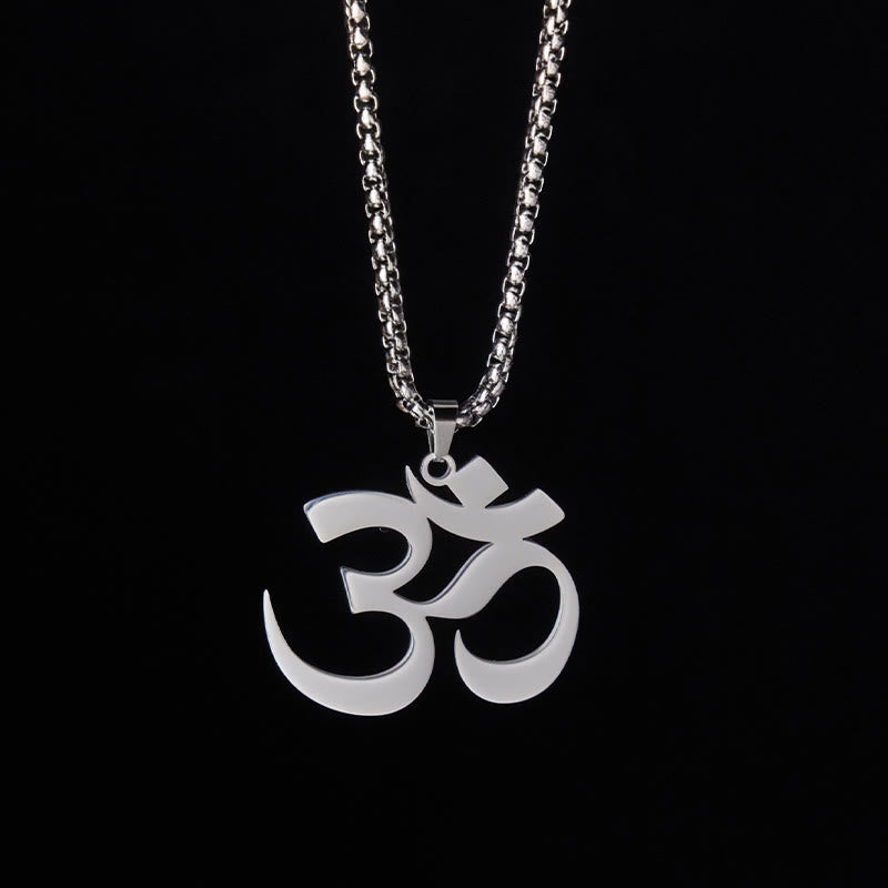 Om Symbol Mantra Stainless Steel Focus Necklace Pendant