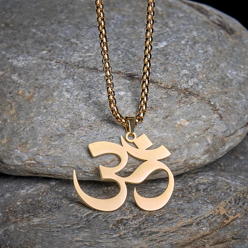 Om Symbol Mantra Stainless Steel Focus Necklace Pendant