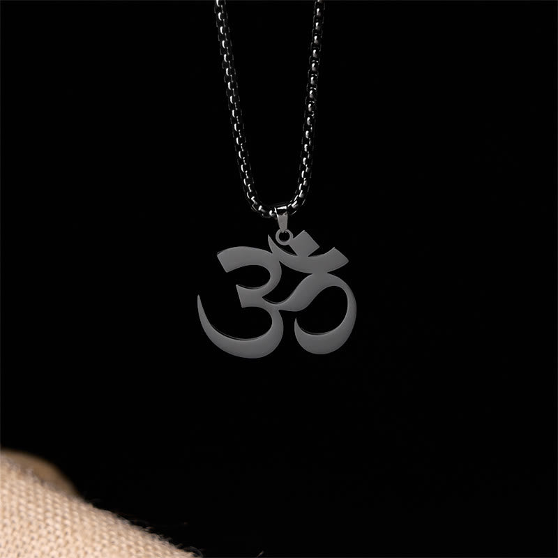 Om Symbol Mantra Stainless Steel Focus Necklace Pendant