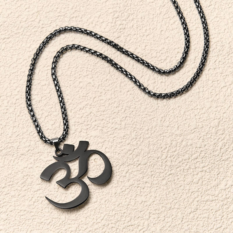 Om Symbol Mantra Stainless Steel Focus Necklace Pendant