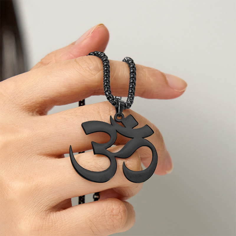 Om Symbol Mantra Stainless Steel Focus Necklace Pendant