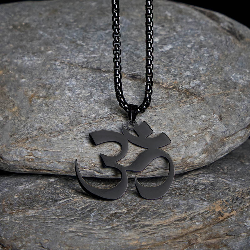 Om Symbol Mantra Stainless Steel Focus Necklace Pendant