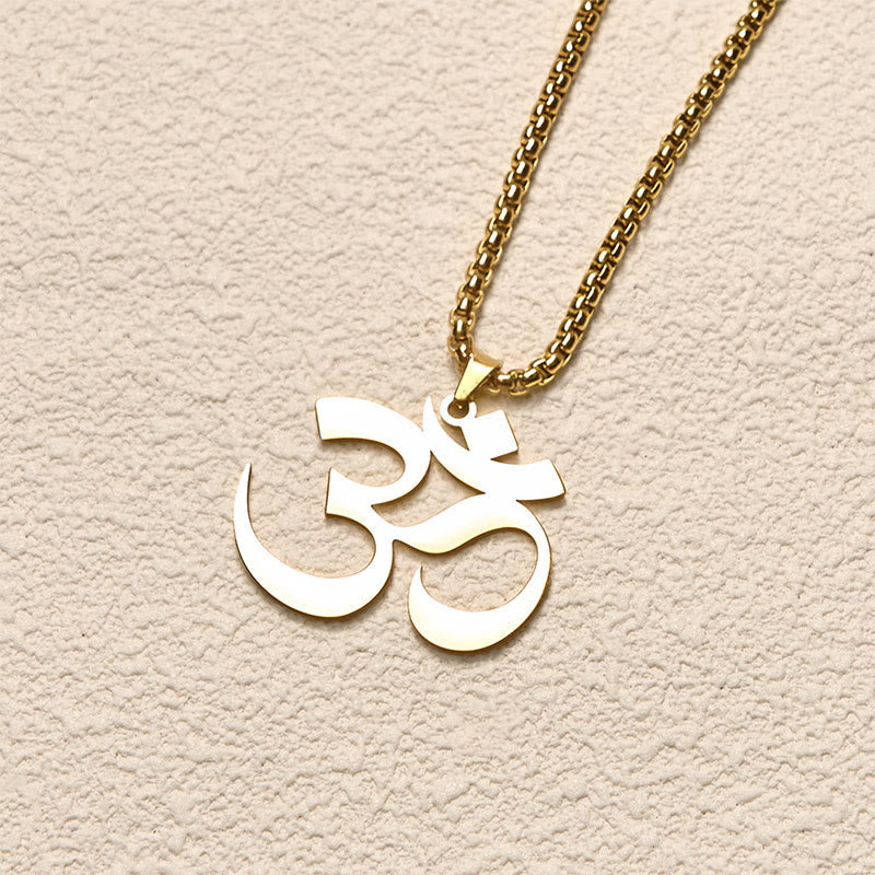Om Symbol Mantra Stainless Steel Focus Necklace Pendant