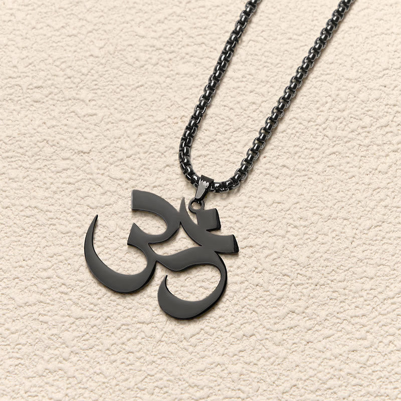 Om Symbol Mantra Stainless Steel Focus Necklace Pendant