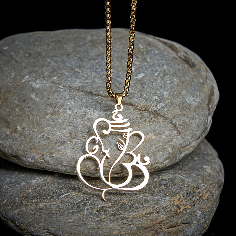 Ganesh Elephant Stainless Steel Protection Necklace Pendant