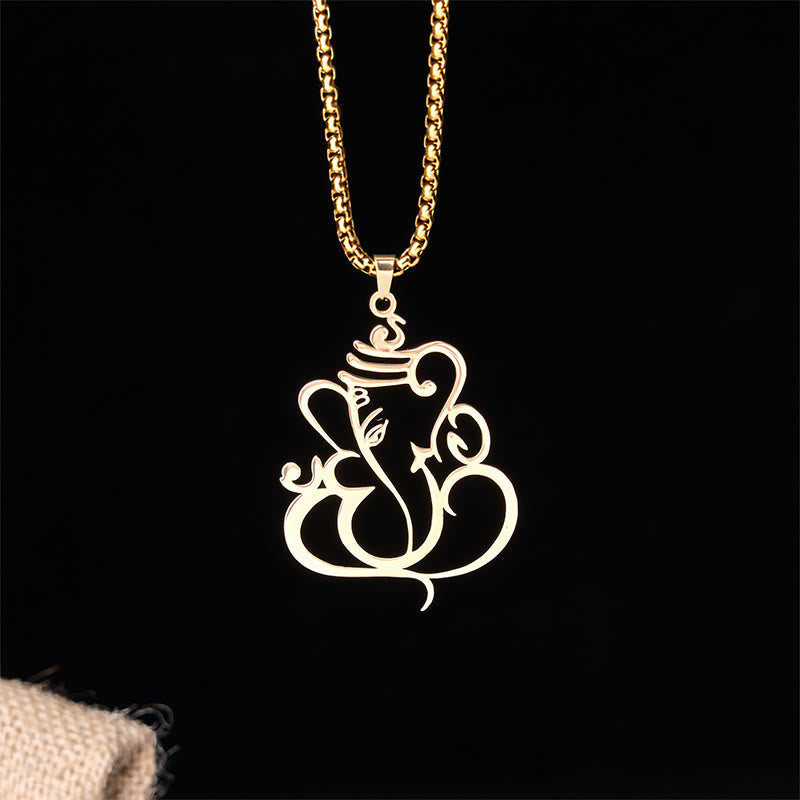 Ganesh Elephant Stainless Steel Protection Necklace Pendant
