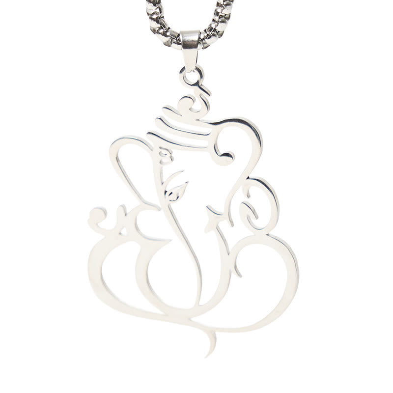 Ganesh Elephant Stainless Steel Protection Necklace Pendant