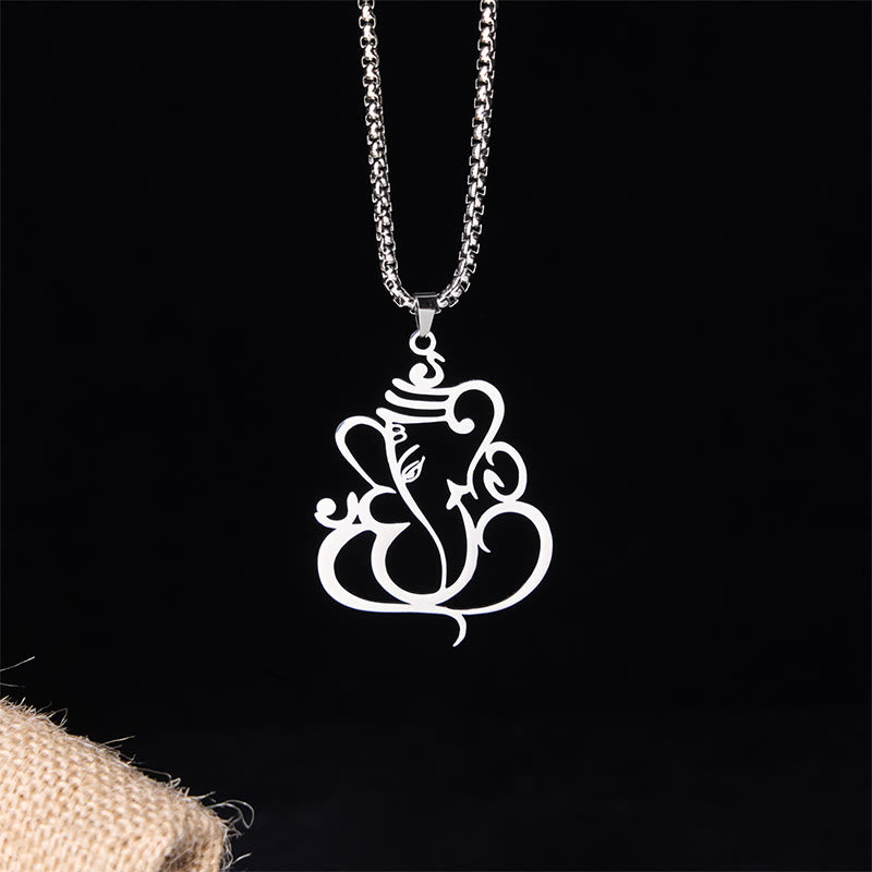 Ganesh Elephant Stainless Steel Protection Necklace Pendant