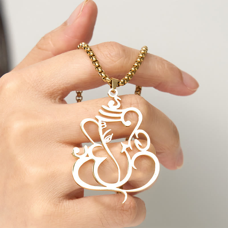 Ganesh Elephant Stainless Steel Protection Necklace Pendant