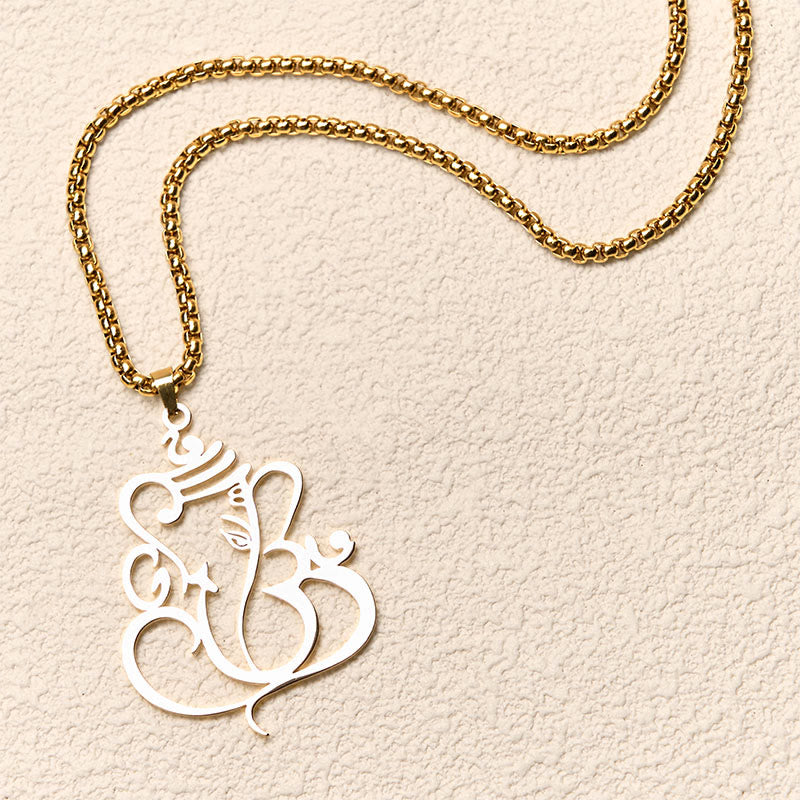 Ganesh Elephant Stainless Steel Protection Necklace Pendant