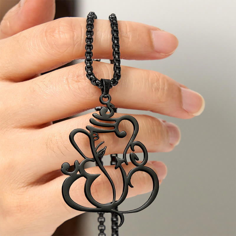 Ganesh Elephant Stainless Steel Protection Necklace Pendant