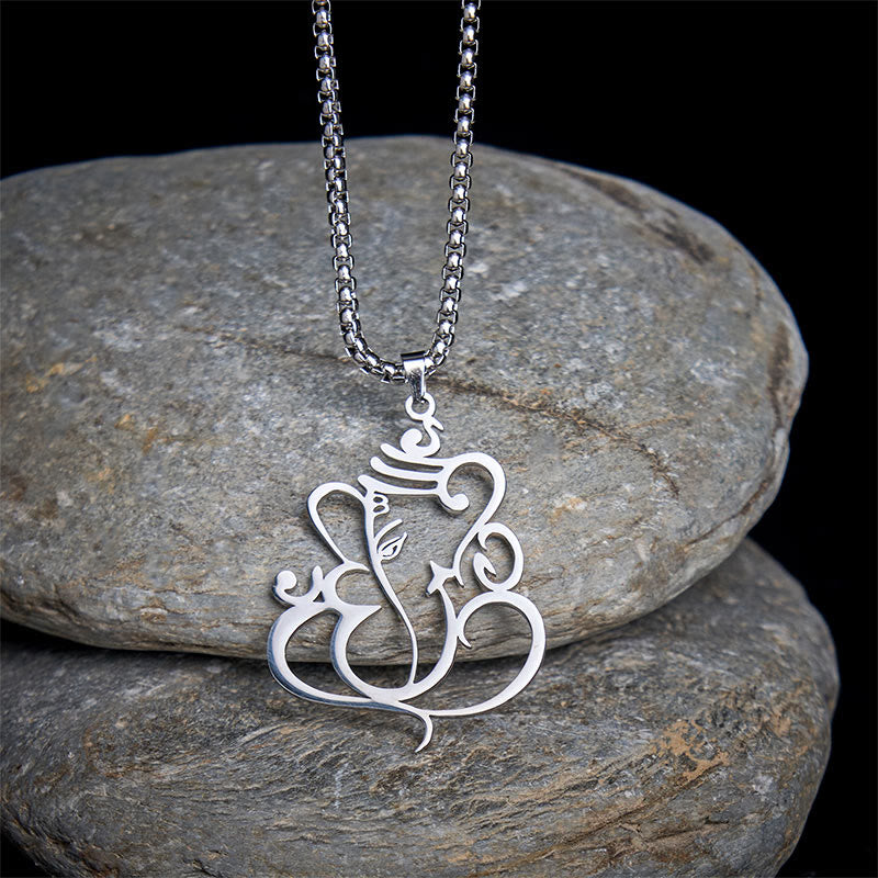 Ganesh Elephant Stainless Steel Protection Necklace Pendant