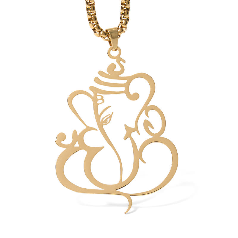Ganesh Elephant Stainless Steel Protection Necklace Pendant