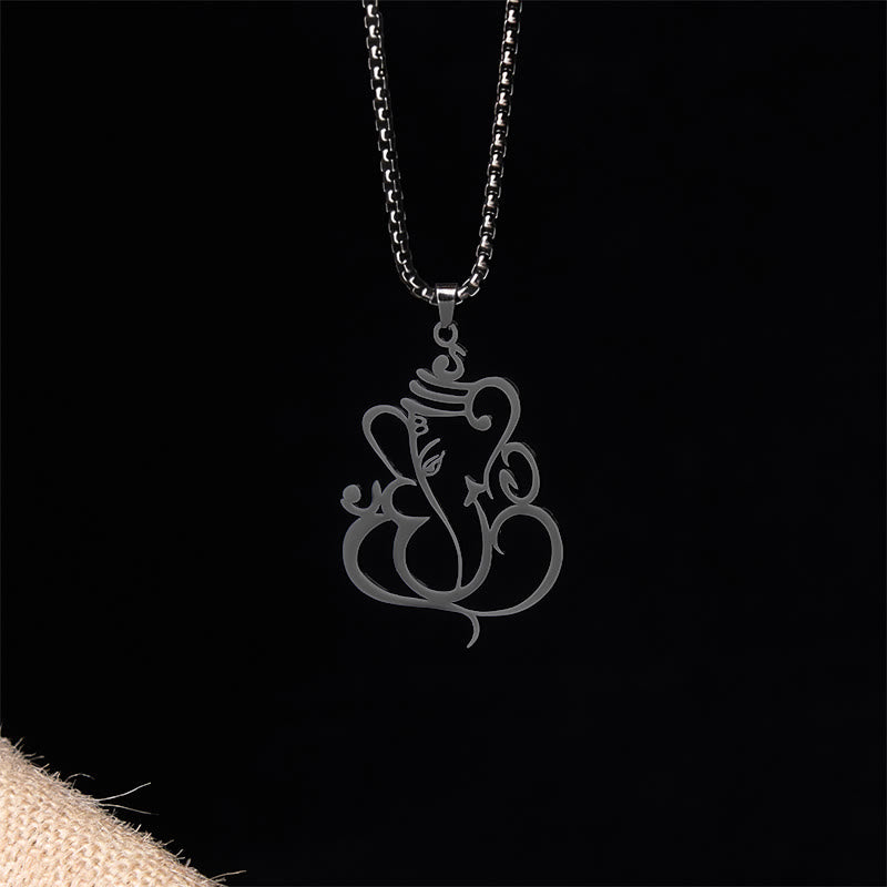 Ganesh Elephant Stainless Steel Protection Necklace Pendant