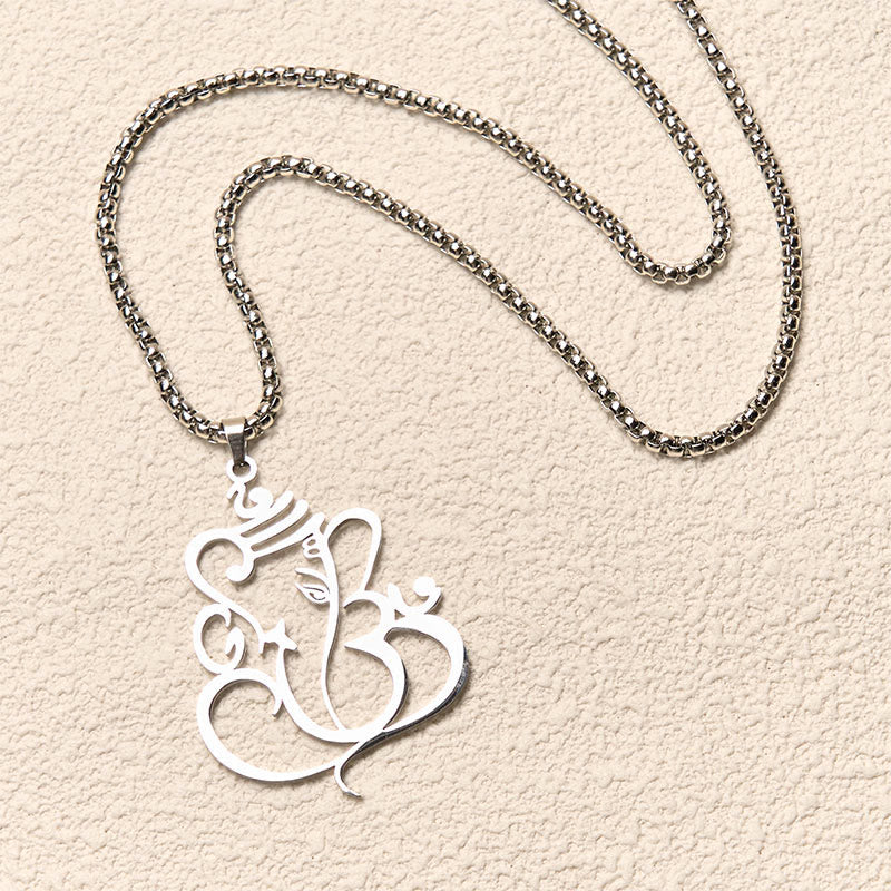 Ganesh Elephant Stainless Steel Protection Necklace Pendant