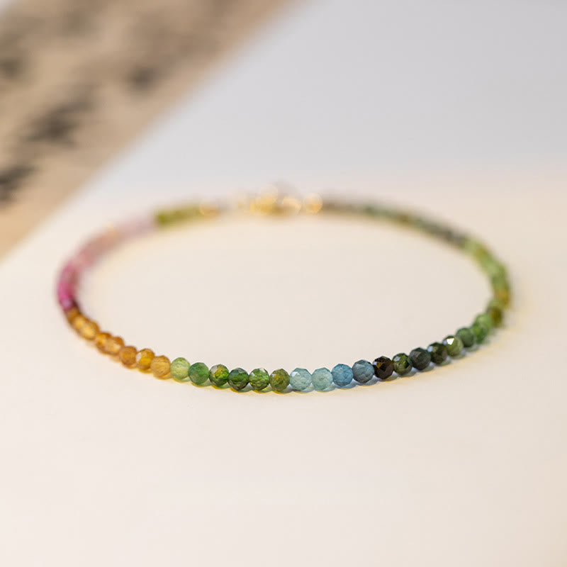 2.5mm Natural Tourmaline Ultra-thin Beads Positive Bracelet