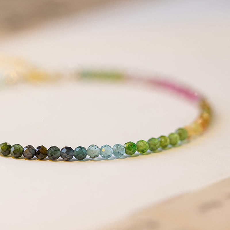 2.5mm Natural Tourmaline Ultra-thin Beads Positive Bracelet