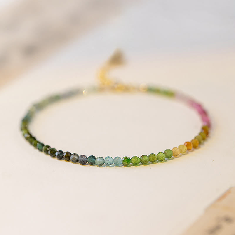 2.5mm Natural Tourmaline Ultra-thin Beads Positive Bracelet