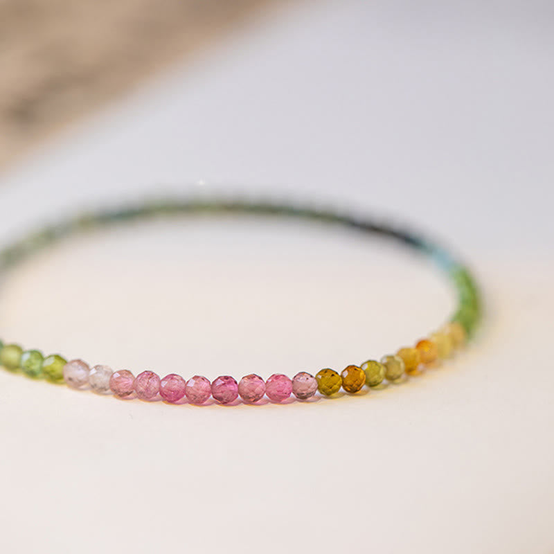 2.5mm Natural Tourmaline Ultra-thin Beads Positive Bracelet