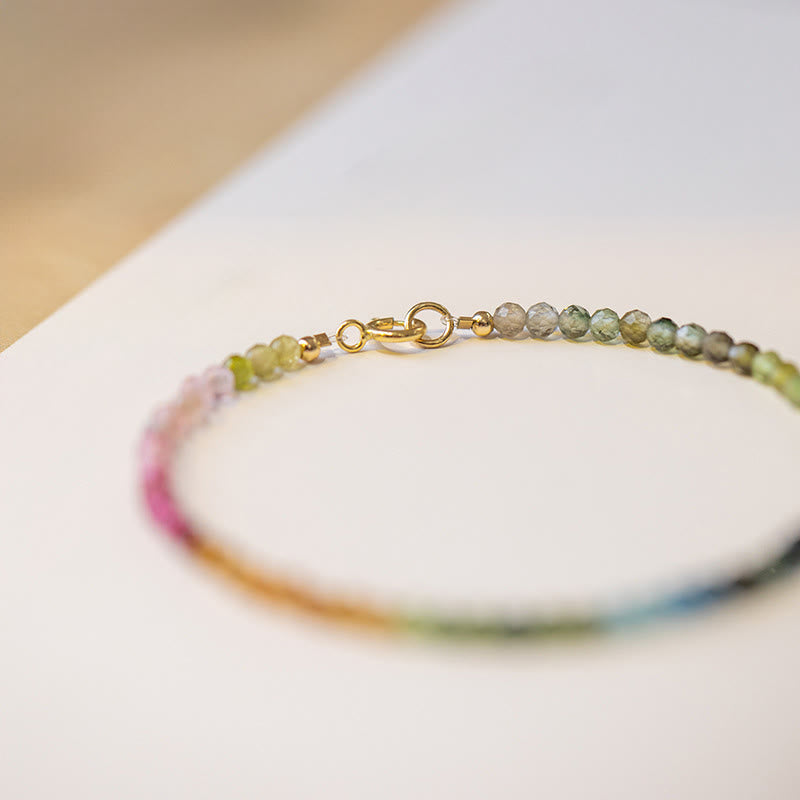 2.5mm Natural Tourmaline Ultra-thin Beads Positive Bracelet