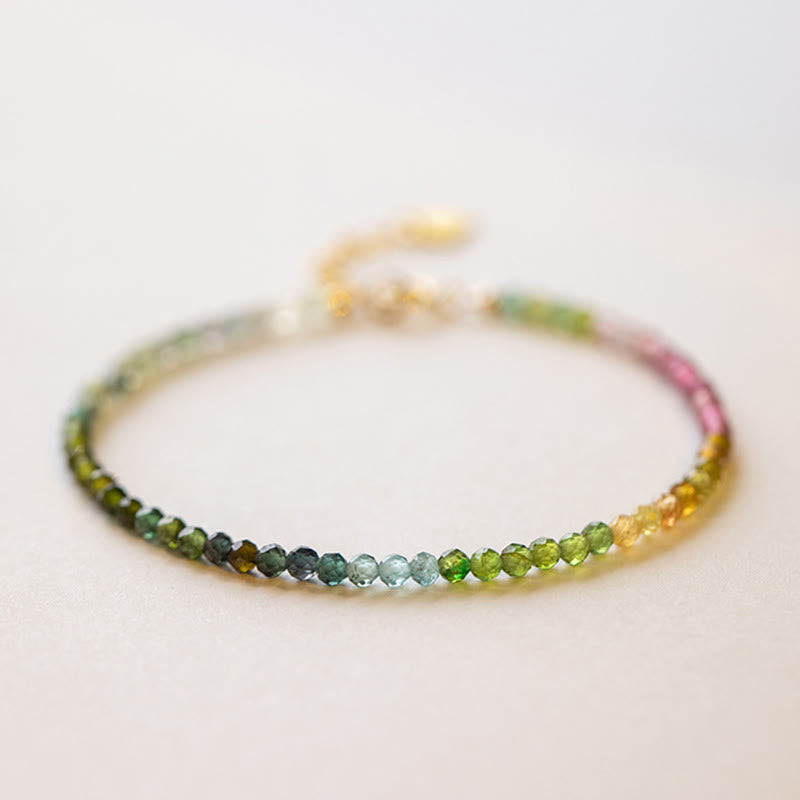 2.5mm Natural Tourmaline Ultra-thin Beads Positive Bracelet