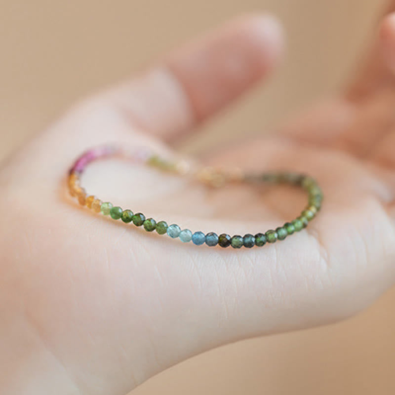 2.5mm Natural Tourmaline Ultra-thin Beads Positive Bracelet