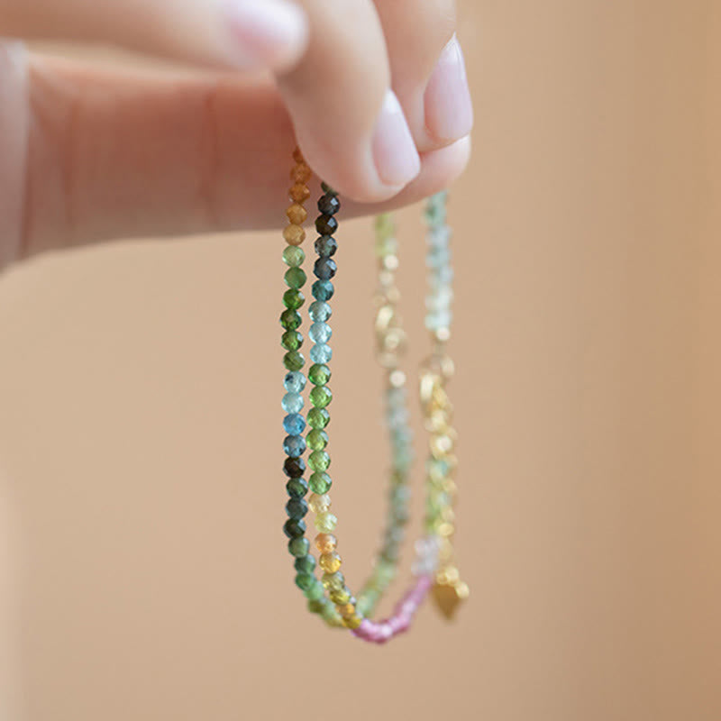 2.5mm Natural Tourmaline Ultra-thin Beads Positive Bracelet