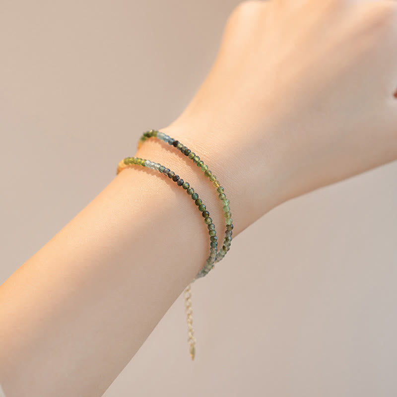 2.5mm Natural Tourmaline Ultra-thin Beads Positive Bracelet