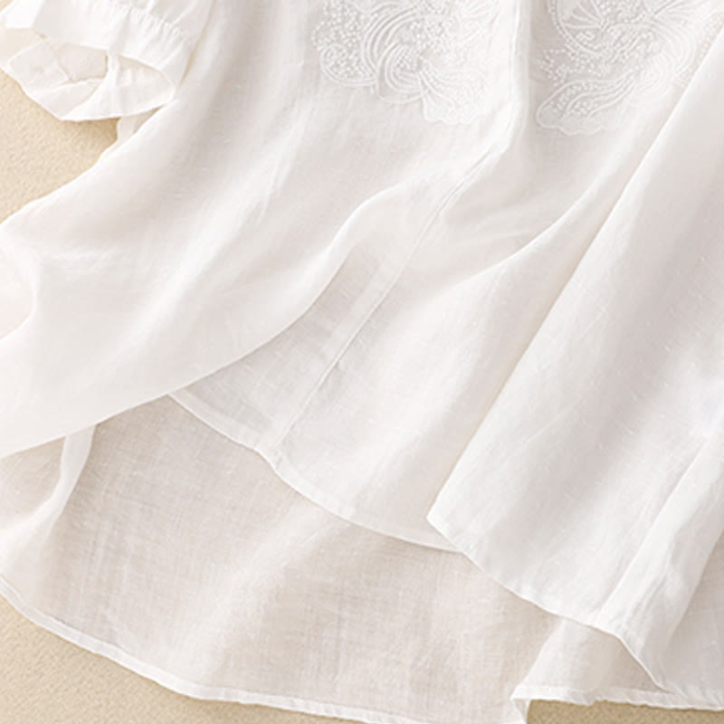 V-Neck Butterfly Women's Half Sleeve Shirt