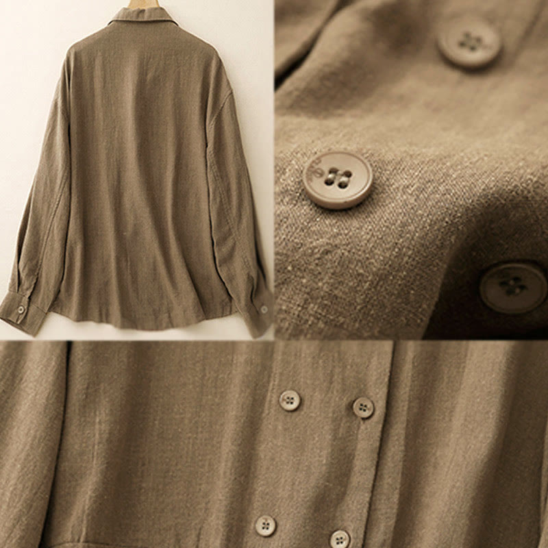Breathable Cotton Double-Breasted Mindful Layering Jacket